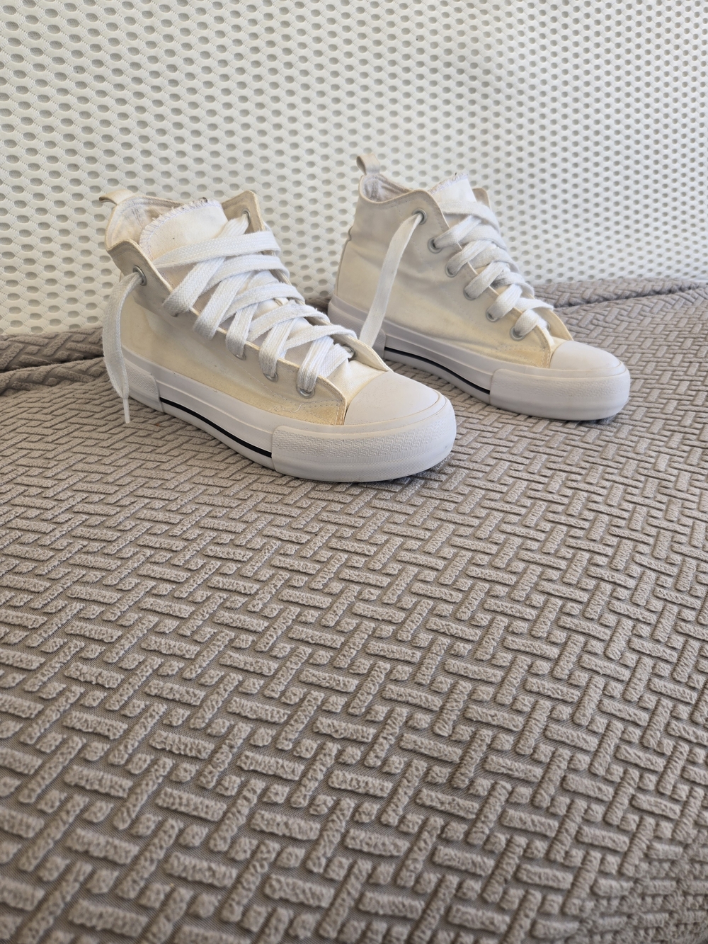 wonder nation White High-Top Canvas Sneakers